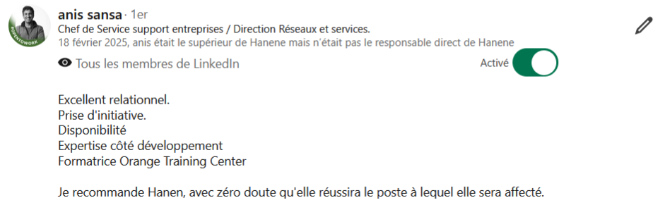 Avis client 15